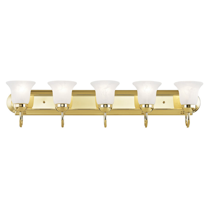 Maynes 5 - Light Dimmable Vanity Light, Polished Brass