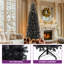 Mince arbre de Noël noir avec 700 branches et 200 lumières DEL-204127497