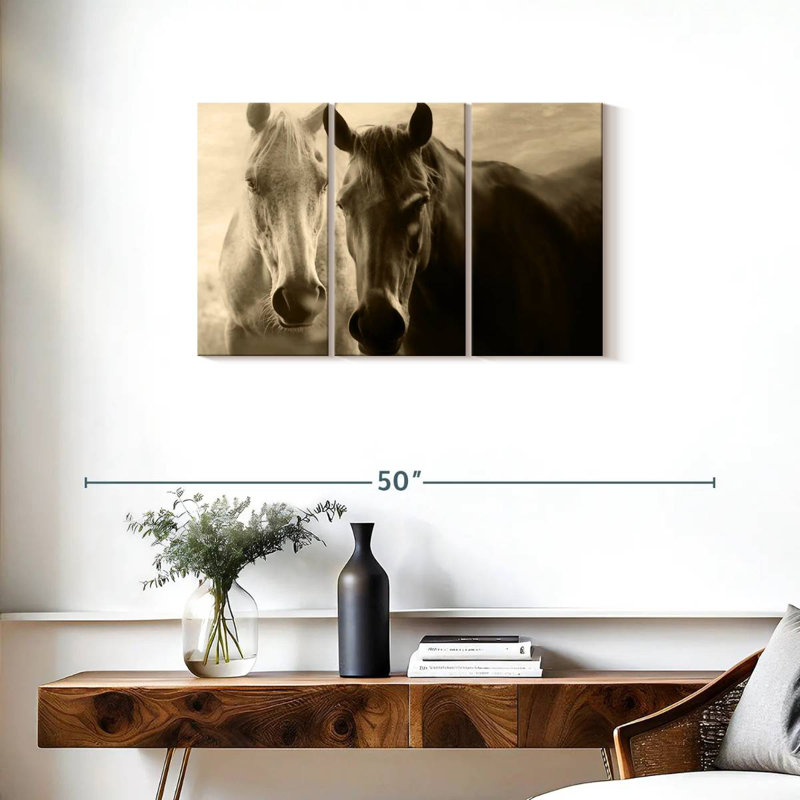 Brampt Sepia Horses, 20" H x 33" W