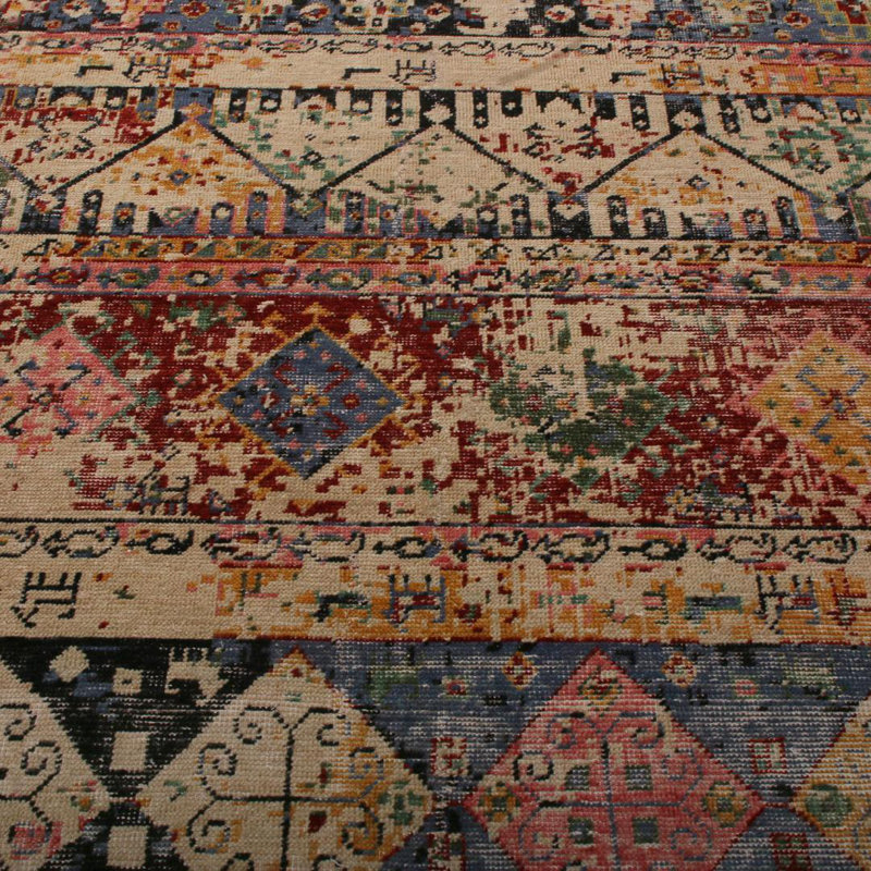 Distressed Homage Hand Knotted Wool Area Rug, Rectangle 8' x 10'