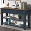 Console en bois de pin massif 48 po, table d'appoint moderne avec 3 tiroirs de rangement et 2 tablettes. Facile à assembler (noir)-492234149-492234154