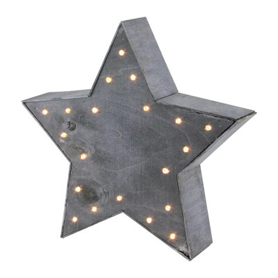 Décoration de Noël en forme d'étoile à 5 pointes grises 9,75 po