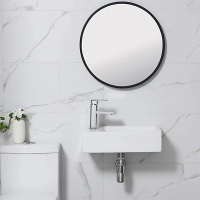 MOHOME 10'' Ceramic Rectangular Bathroom Sink