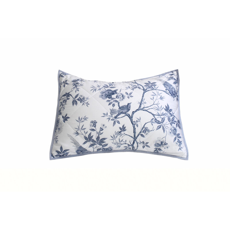 Josephine Quilted Sham Std,  Standard, White/Blue