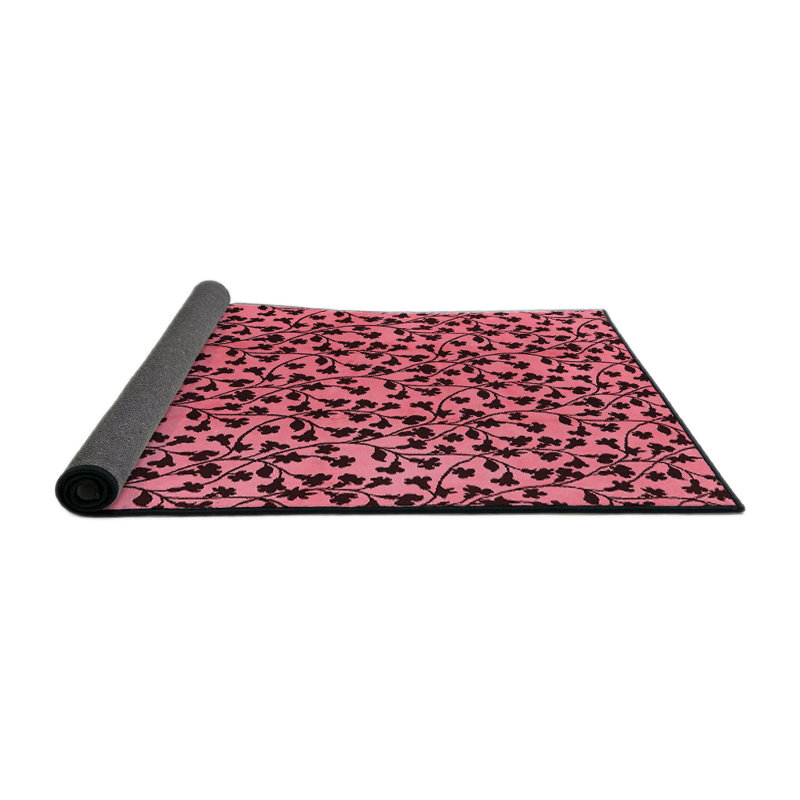 Tapis rose à motif floral Ponoma, Rond 6 pi