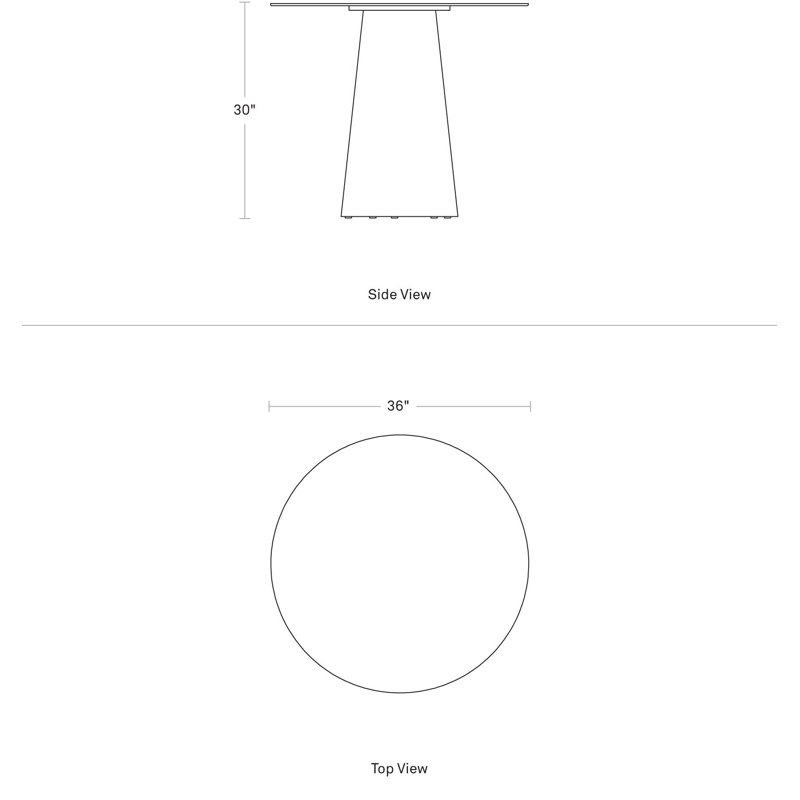 Circula Round Dining Table, White, Standard (30" Height), 36" W x 36" L