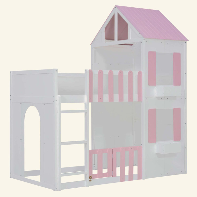 Mobilier de chambre à coucher superposé House, Twin, Pink