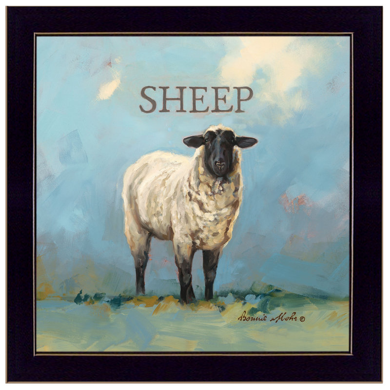 «Sherlock the Sheep», art mural encadré pour salon, impression murale par Bonnie Mohr