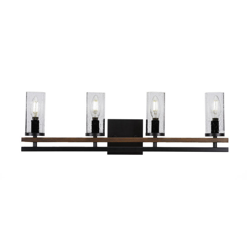 Barre d'éclairage de salle de bain 4 lumières Belmont, Brun, Clair