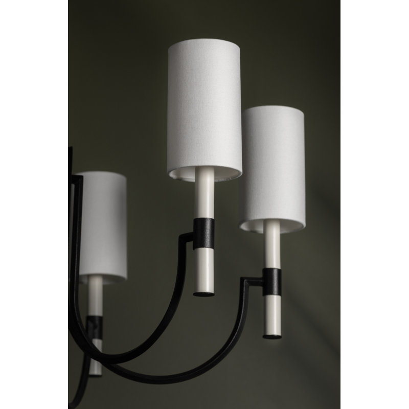 Lustre 6 lumières Gustine, Fer forgé
