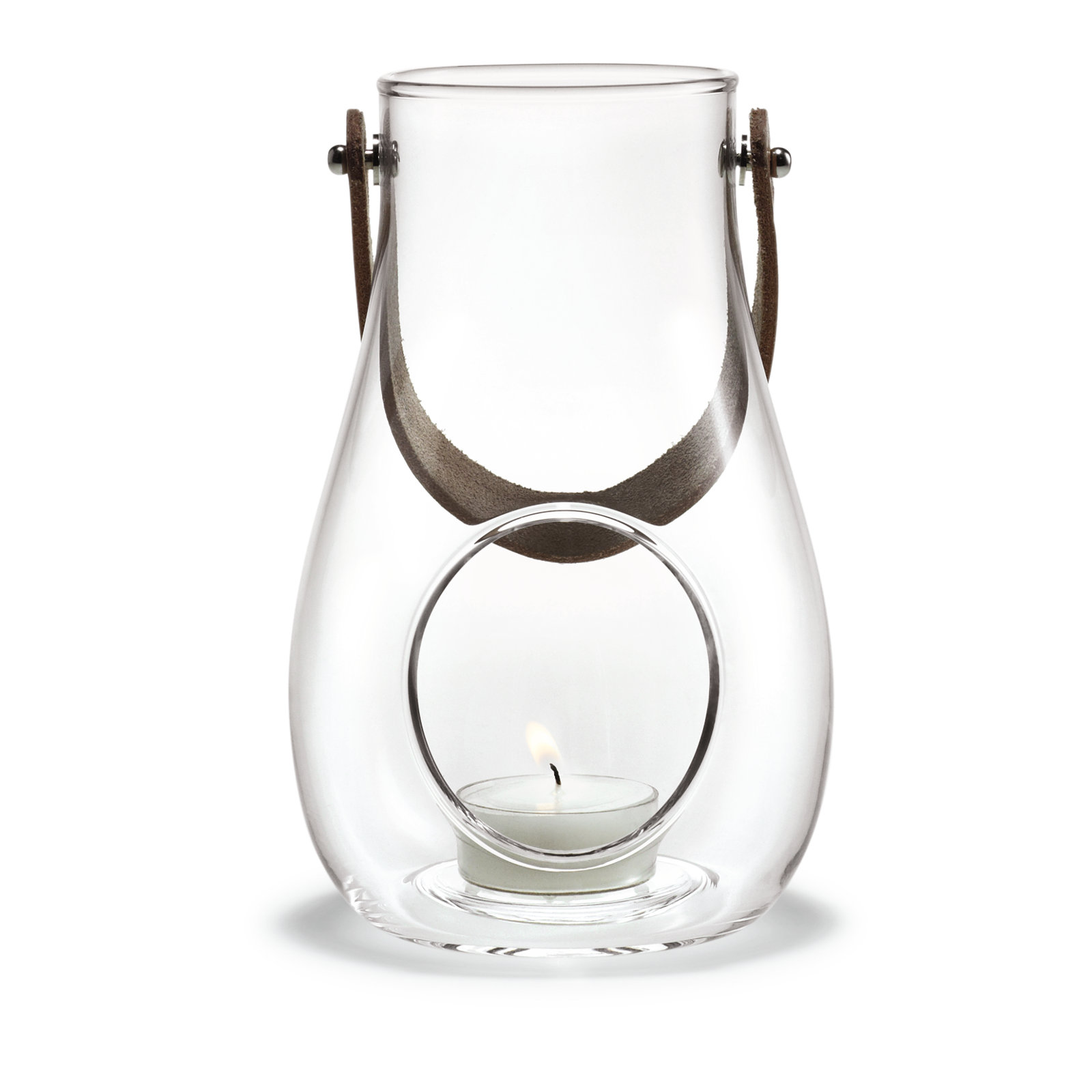 Glass Tabletop Lantern, Clear, 6.5" H x 4.1" W x 4.1" D