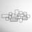 Metal Overlapping Rectangle Geometric Room Wall Mirror with Wire Rod Outlines