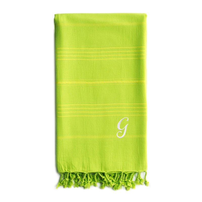 Summer Fun Turkish Cotton Beach Towel, White, G
