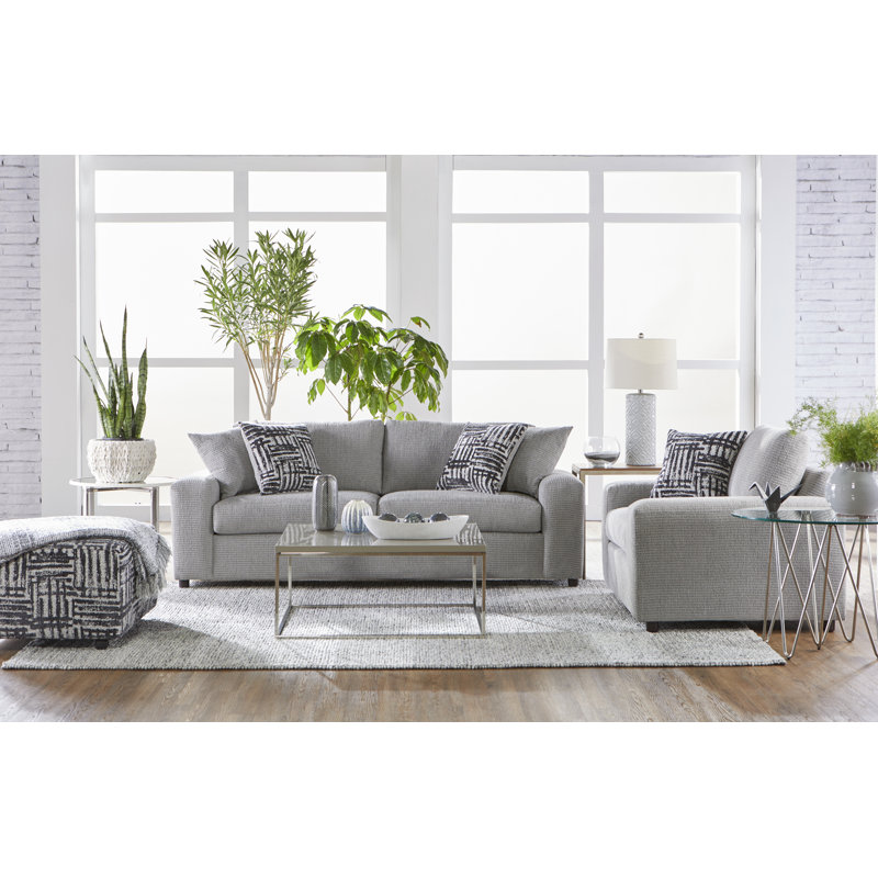 Brooklington Upholstered 85'' Sofa, Gray Polyester Blend