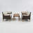 GO 4-Piece Garden Furniture,  Patio Seating Set, PE Rattan Outdoor Sofa Set, Wood Table and Legs, Brown and Beige-880880496