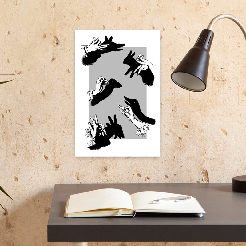 Art mural rétro avec mains en forme de mains, H 18 po x l 12 po