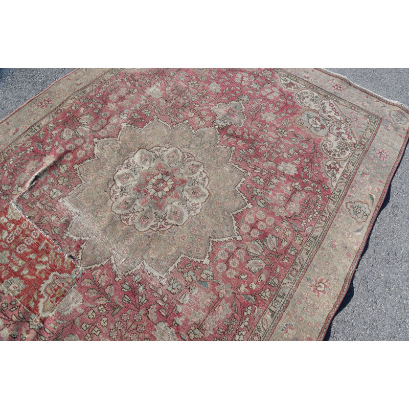 Tapis de cuisine, grands tapis de 6,6 x 9,3 pi, tapis turc, tapis roses, tapis moderne, tapis rétro