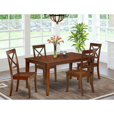 Laureen 5 - Piece Rubberwood Solid Wood Dining Set