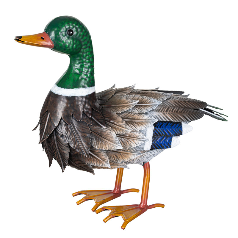 Statue de jardin en métal Mallard Dose, 12,5 po
