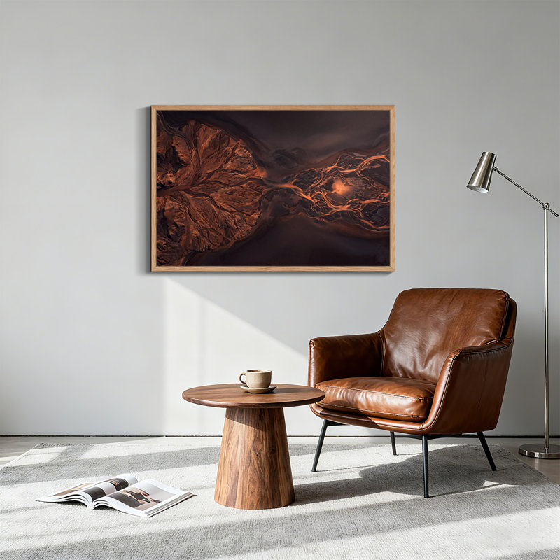 Photographie aérienne de canevas de couleur rouille, H 18 po x l 24 po