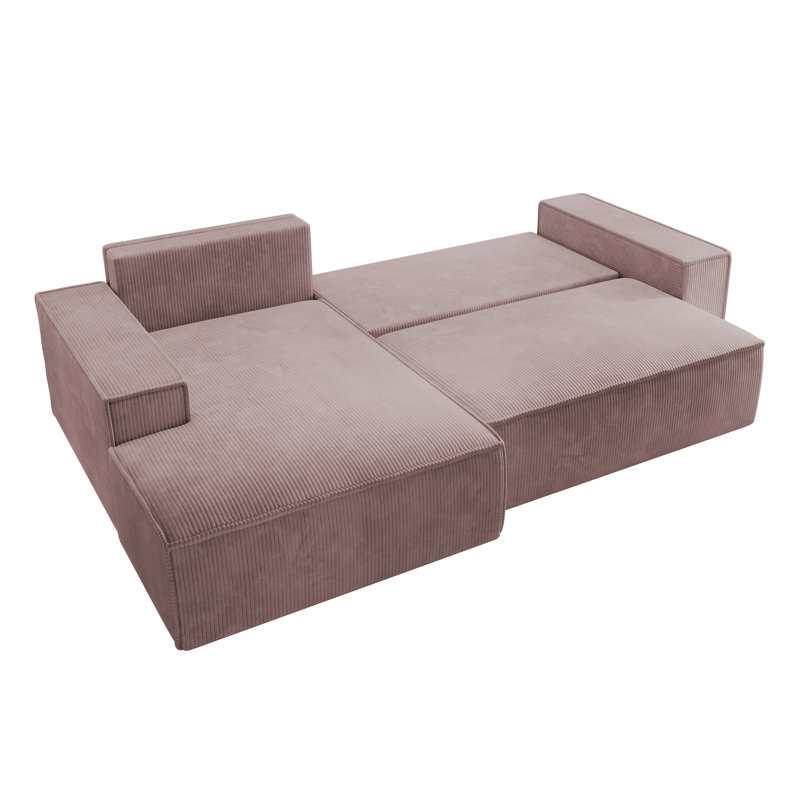 Chadman Sofa & Chaise, Left Hand Facing, Pink
