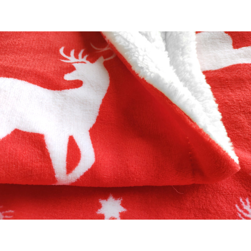Super Soft Winter Throw Blanket, Red/White