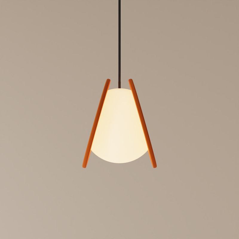 Pendulum Pendant Light, Persimmon, Black, 14" H x 9.69" W x 8.03" D