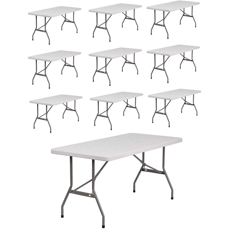 Table pliante en plastique Titanpro, 6 pi x 30 po, paquet de 10