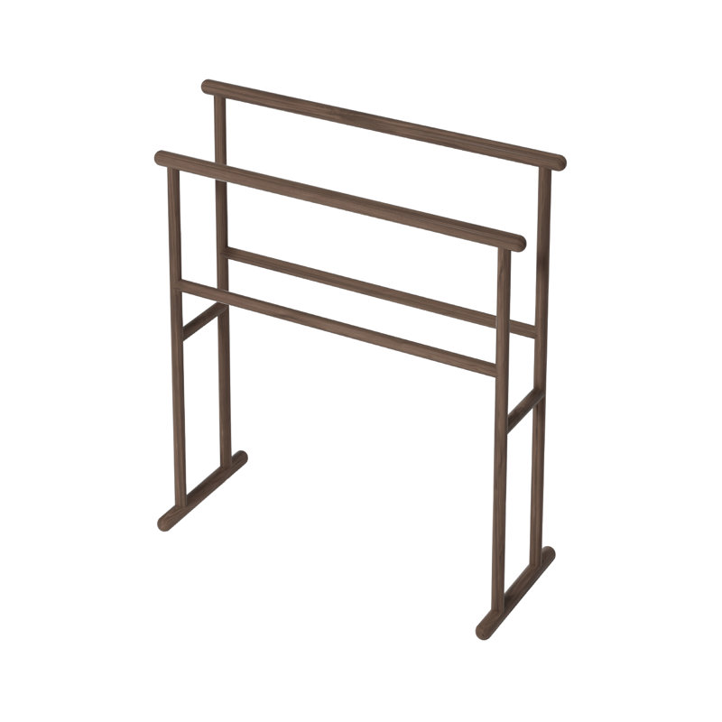 Yoku Floor Mounted Towel Stand, Dark Walnut