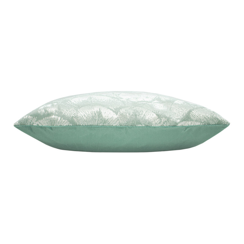 Jaden Geometric Square Cushion, Green, Feathers