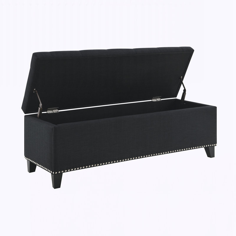 Repose-pieds avec rangement 47,5 po, Noir
