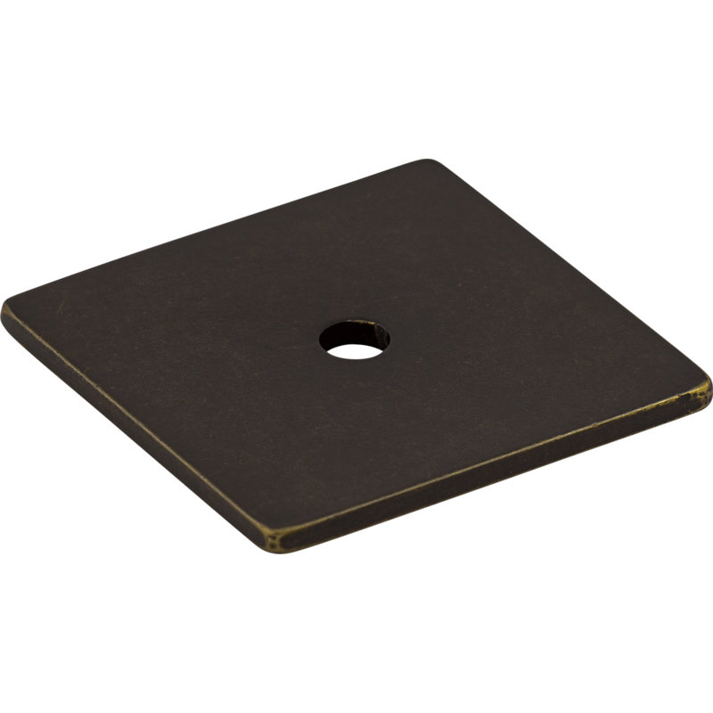 Square  Backplate, 1" H x 1" W x 0.06" D, German Bronze