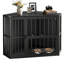 Table de bout d'angle pour caisse de chien pour petits chiens, chenil en bois pour animaux de compagnie avec bols rotatifs, cage intérieure peu encombrante, noir-130625862