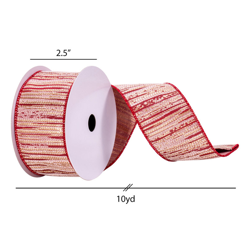 2.5'' Striped Fabric Ribbon