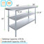 Table de travail commerciale en acier inoxydable avec 2 tablettes, l 30 po x P 60 po-60901503