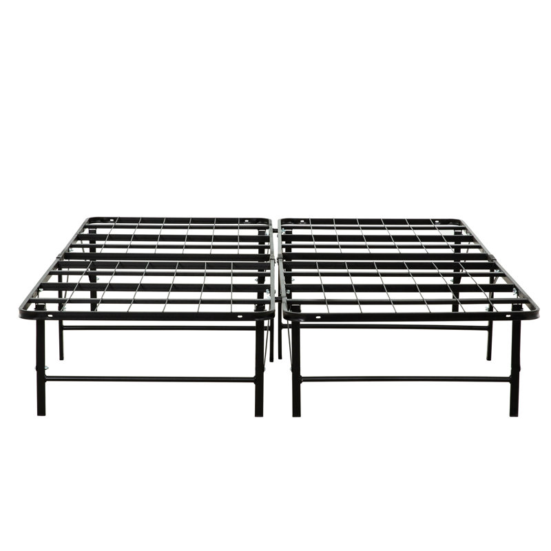 Base de lit grand format avec base de matelas en métal, base noire, pièce, Grand lit