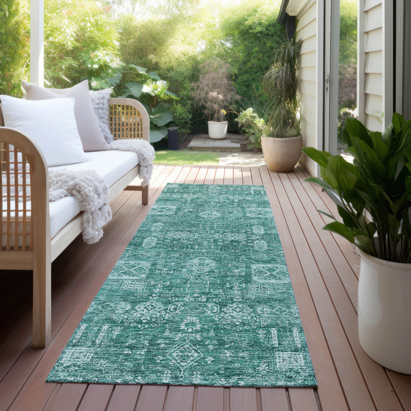 Tapis intérieur / extérieur Ivajla avec envers antidérapant, Tapis de couloir 2 pi 3 po x 7 pi 6 po