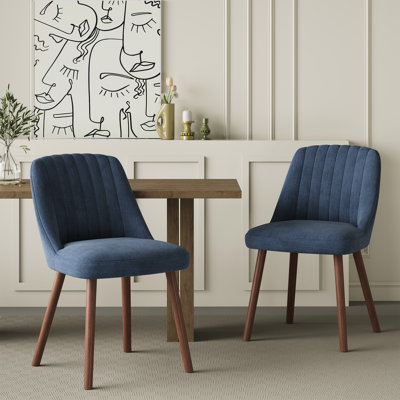 Chaises de salle à manger rembourrées modernes avec pieds en bois massif