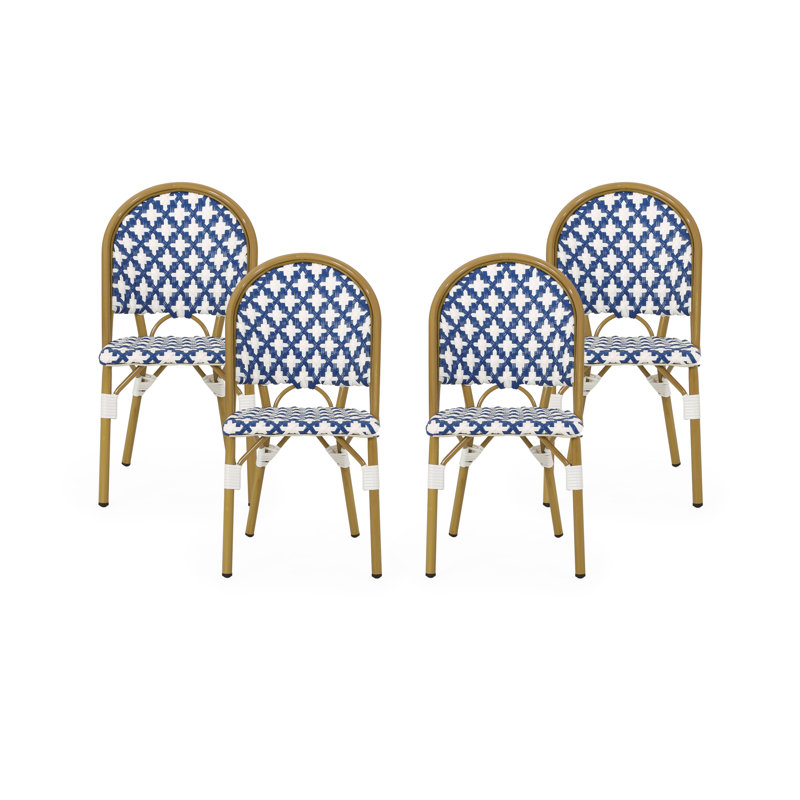 Fauteuils de patio, Bleu et blanc