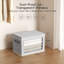 Grands bacs de rangement avec couvercles - cubes de rangement en tissu avec fenêtre, bacs pliables pour les vêtements, grands paniers pour chambre à coucher, dortoir, bureau, paquet de 6-486727732