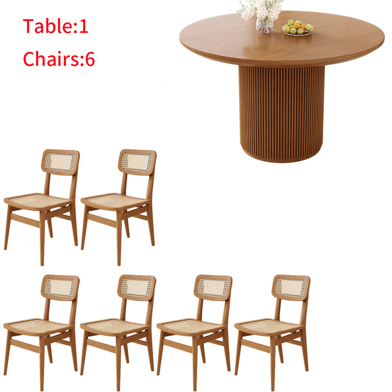 Ensemble de table de salle à manger en bois massif de style japonais
