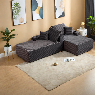 Comfortable Plush Fabric Sectionals, L-shape Modern Sofa For Home
