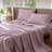 MooMee Sheet Set Extra Deep Pocket 100% Washed Cotton Linen Like Textured Lightweight Breathable-404490825-467547587