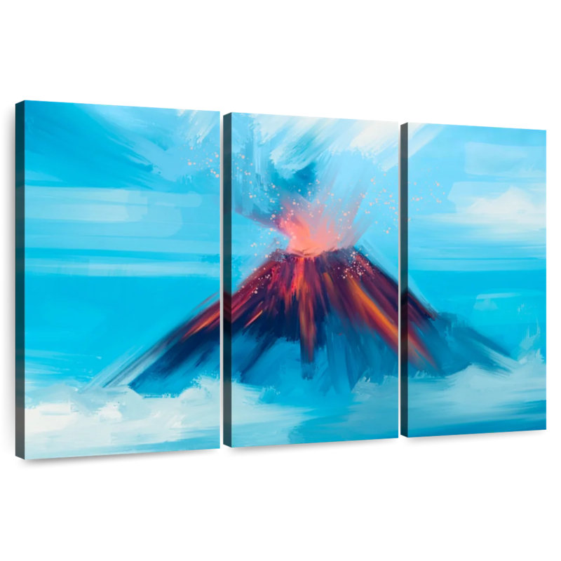 Erupting Volcano, 32" H x 50" W