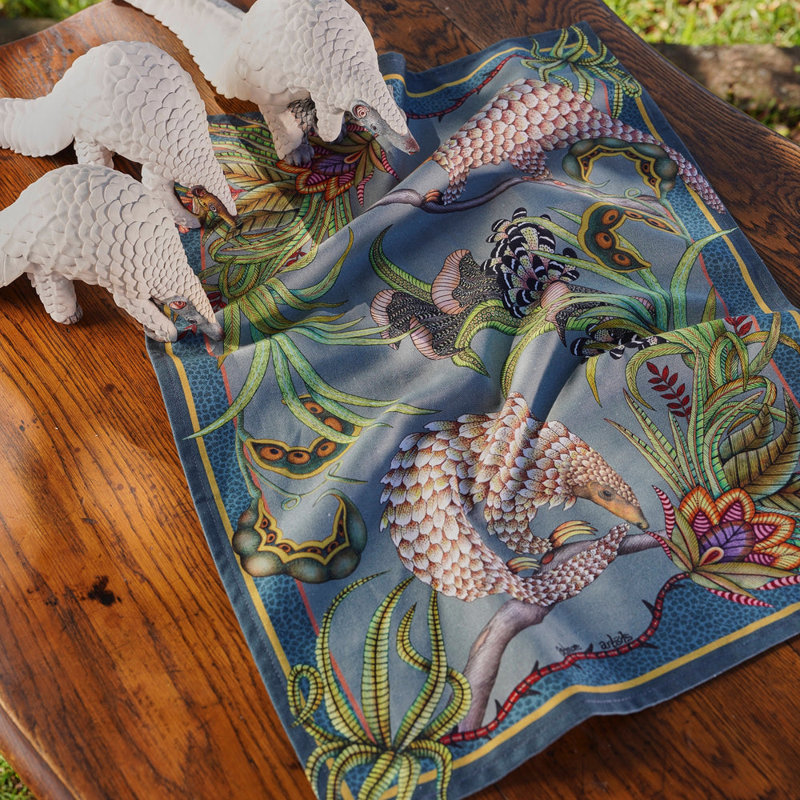 Tea Towel - Pangolin Pair, Ash