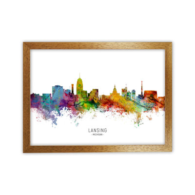 Lansing Michigan Skyline by Michael Tompsett - Print