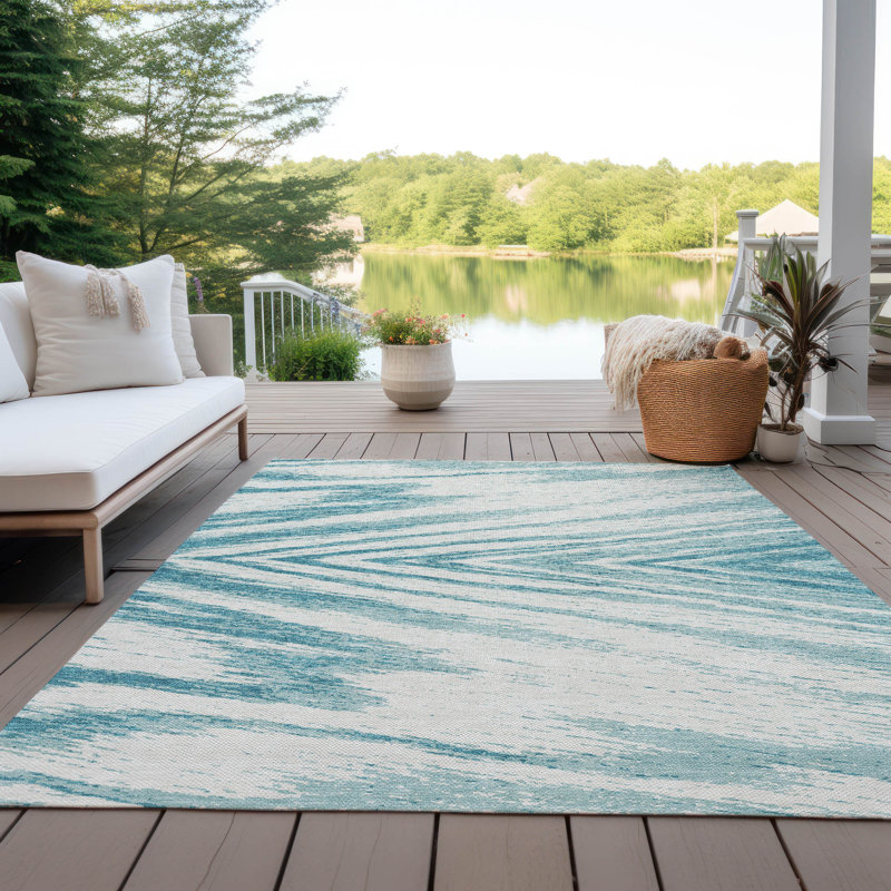  Machine Washable Indoor/Outdoor Chantille ACN876 Black Rug, Rectangle 3' x 5'