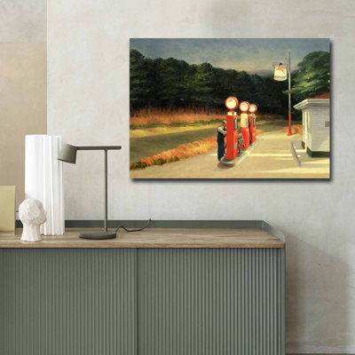 Peinture sur toile décorative Edward Hopper, 27,6 po x 39,4 po | 100% toile de suède, cadre 100% bois, épaisseur: 1,2 po | Superbe décoration pour la maison ou le bureau, parfaite pour les amateurs d'art et les collectionneurs