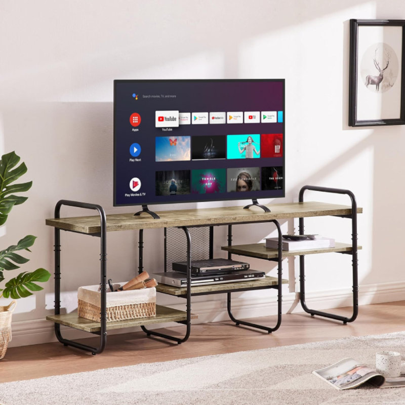 Adjustable Shelves Media Console Table