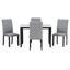 Ensemble de table de salle à manger 5 pièces pour 4 personnes, table de cuisine moderne et ensemble de 4 chaises, table de salle à manger en marbre avec 4 chaises rembourrées pour petits espaces-1186026356-1186026357
